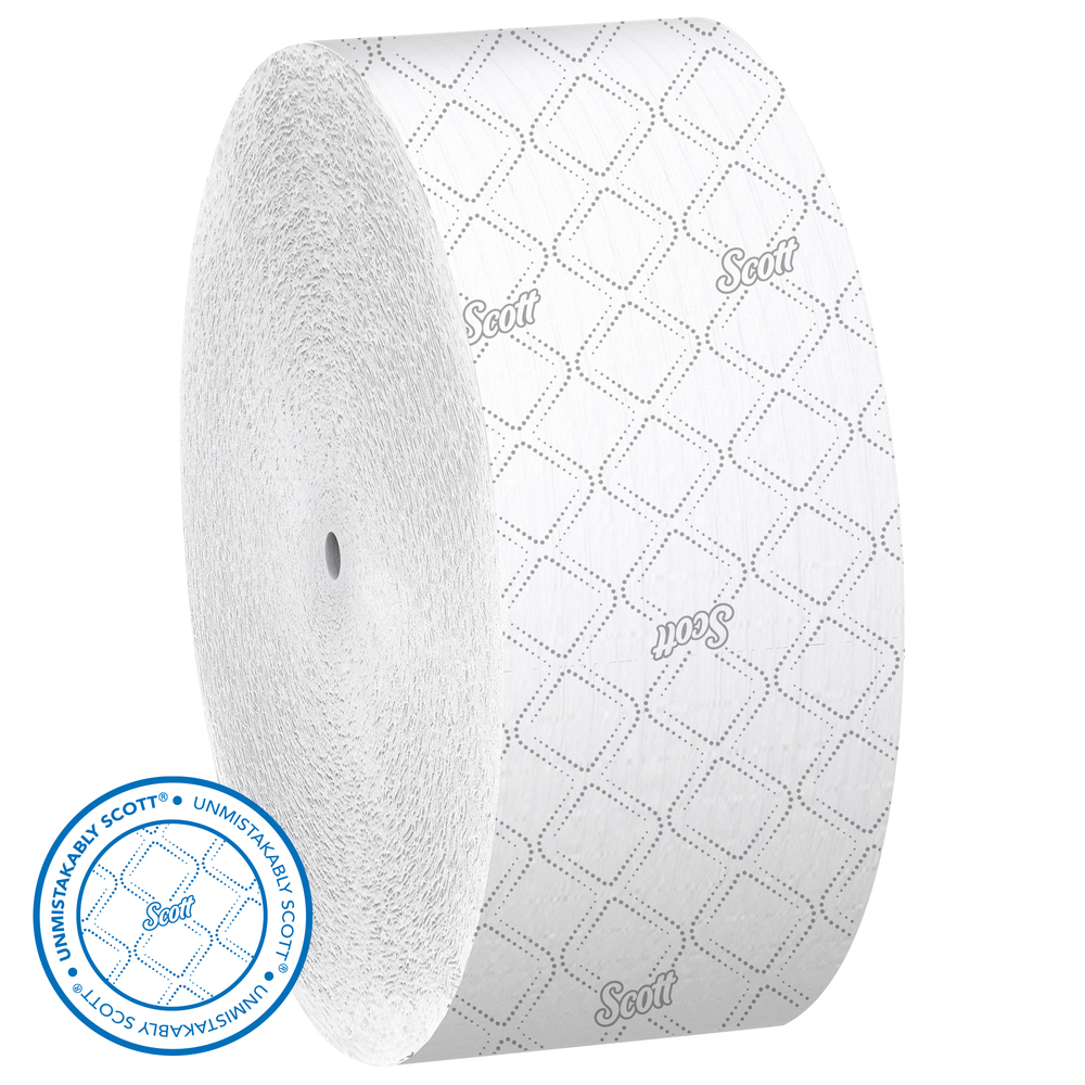 Scott® Essential Jumbo Roll Coreless Toilet Paper (07006), 2-Ply, White, 12 Rolls / Case, 1,150' / Roll, 13,800' / Case - 07006