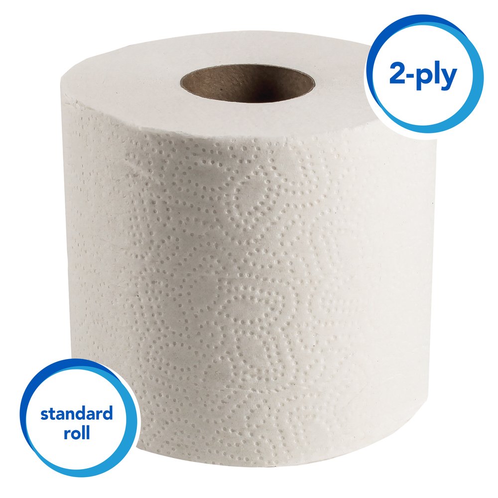 Scott® Essential Professional Standard Roll Bathroom Tissue (04460), 2-Ply, White, 80 Rolls / Case, 550 Sheets / Roll, 44,000 Sheets / Case - 04460