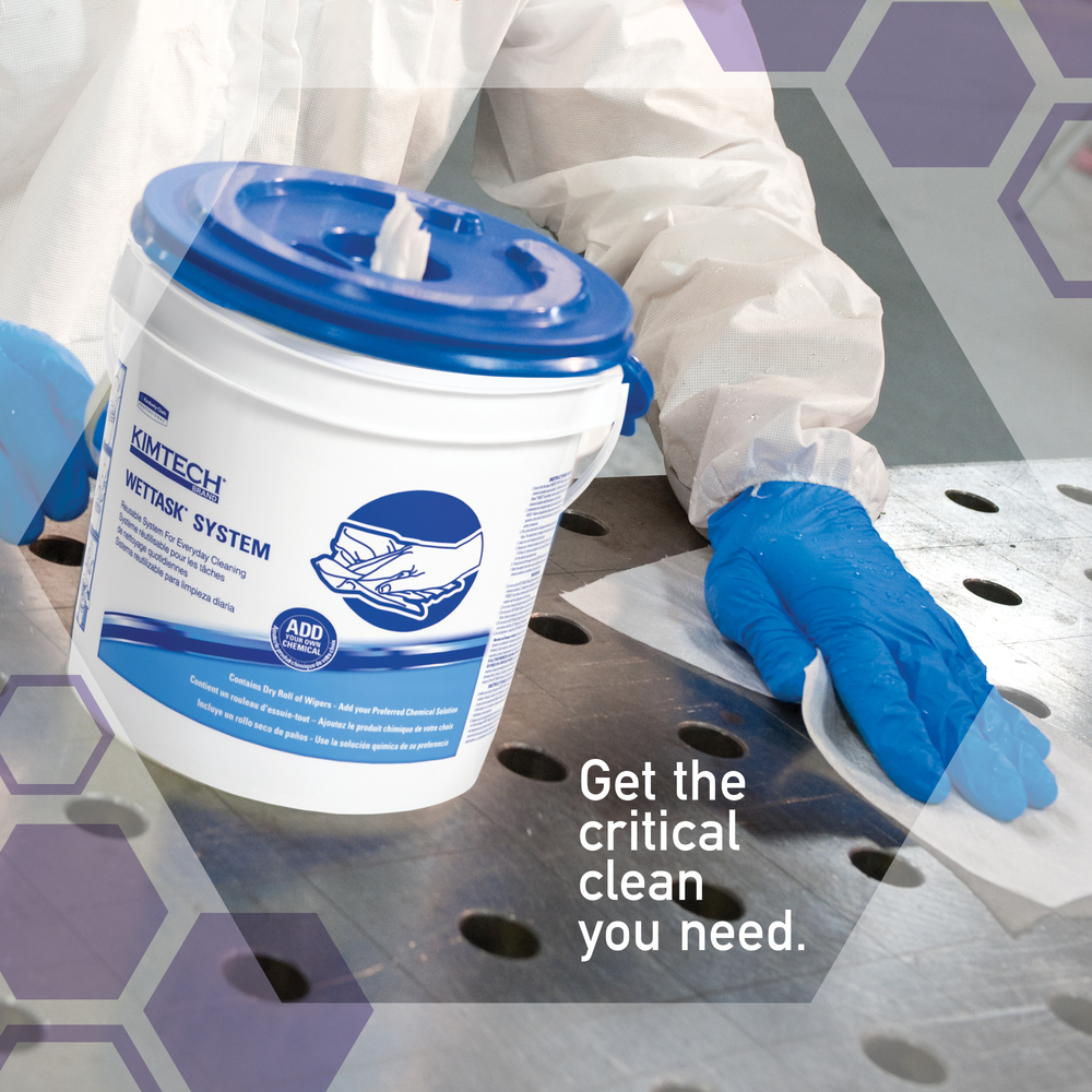 Kimtech™ WetTask System Prep Wipers for Bleach, Disinfectants and Sanitizers (06471), Hygienic Enclosed System Refills, 6 Rolls/Case, 140 Sheets/Roll - 06471