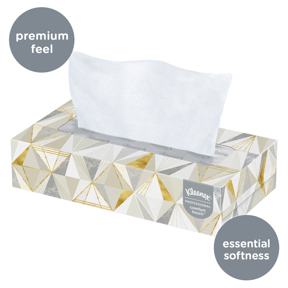 Kleenex® Professional Facial Tissue for Business (03076), Flat Tissue Boxes, 12 Boxes / Convenience Case, 125 Tissues / Box - 03076