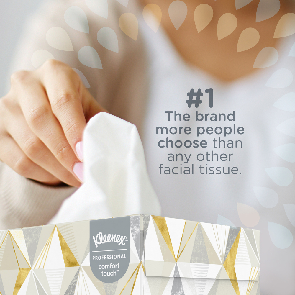 Kleenex® Professional Facial Tissue for Business (21606), Flat Tissue Boxes, 48 Boxes / Case, 125 Tissues / Box - 21606