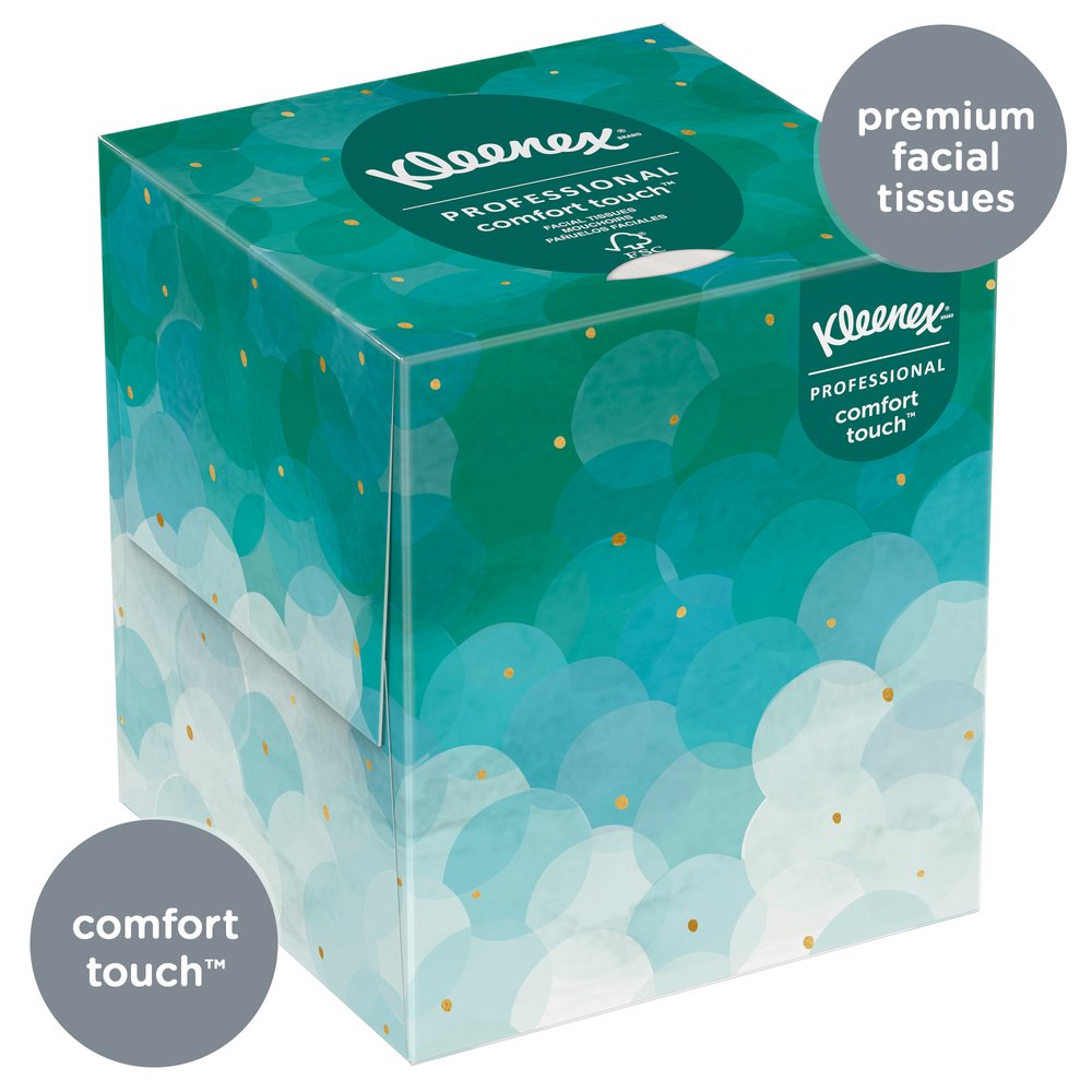Kleenex® Professional Facial Tissue Cube for Business (21270), Upright Face Tissue Box, 36 Boxes / Case, 95 Tissues /Box, 3,420 Tissues / Case - 21270