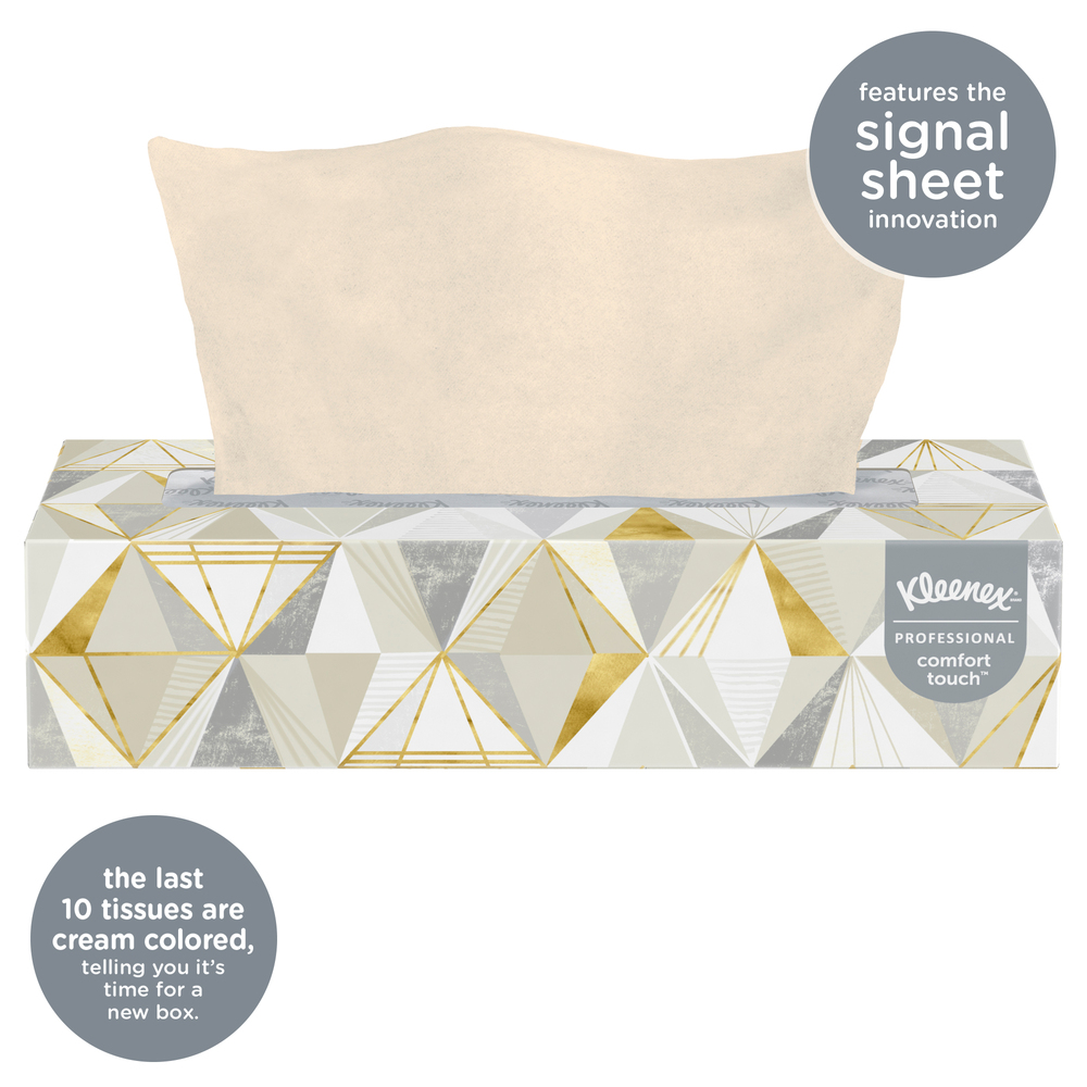 Kleenex® Professional Facial Tissue for Business (21606), Flat Tissue Boxes, 48 Boxes / Case, 125 Tissues / Box - 21606