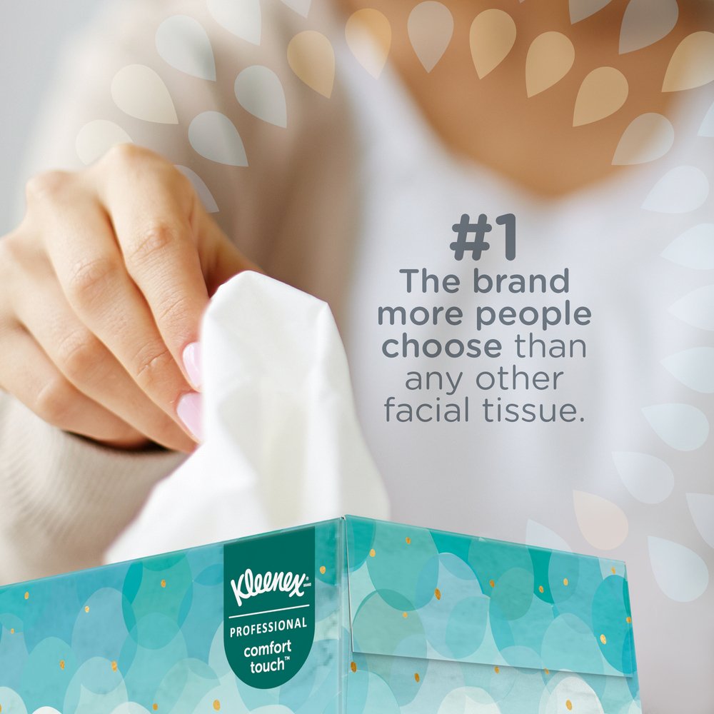 Kleenex® Facial Tissue (21005), Flat Tissue Boxes, 6 Bundles / Case, 5 Boxes / Bundle, 100 Tissues / Box - 21005