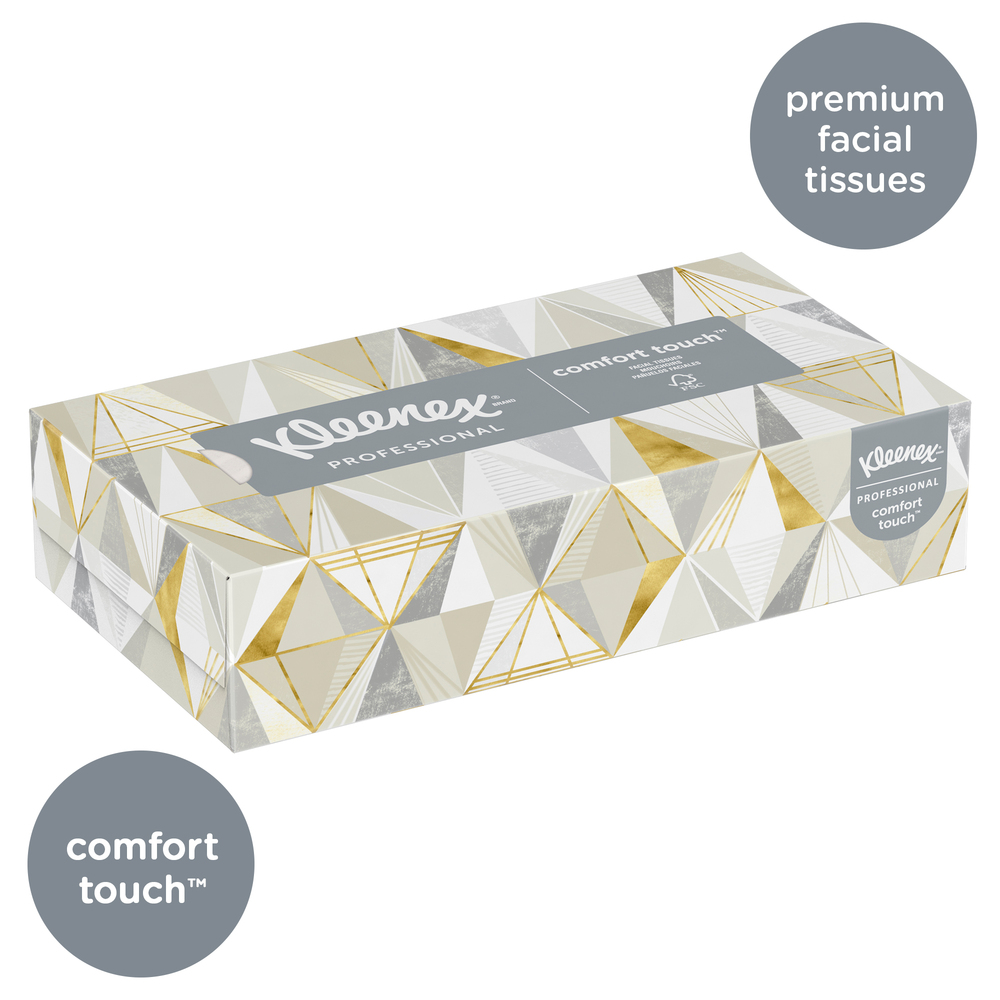 Kleenex® Professional Facial Tissue for Business (21606), Flat Tissue Boxes, 48 Boxes / Case, 125 Tissues / Box - 21606