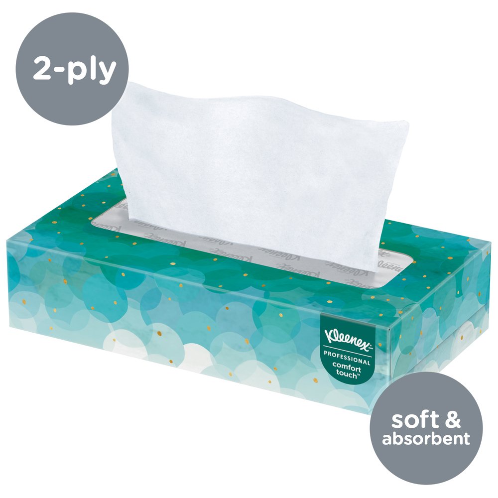 Kleenex® Professional Facial Tissue for Business (21400), Flat Tissue Boxes, 36 Boxes / Case, 100 Tissues / Box - 21400