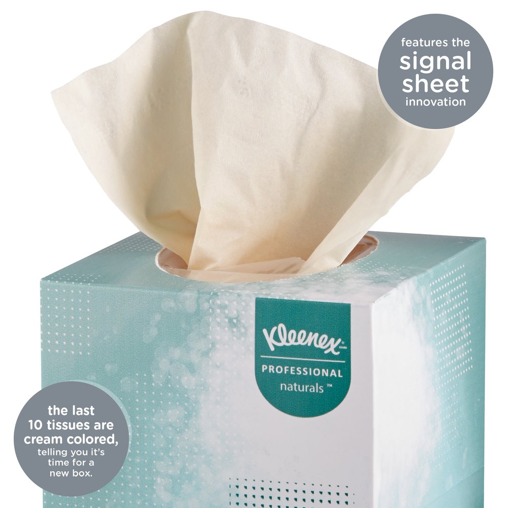 Kleenex® Professional Naturals Boutique Facial Tissue Cube for Business (21272), Upright Face Tissue Box, 2-PLY, 6 Bundles / Case, 6 Boxes / Bundle, 36 Boxes / Case - 21272