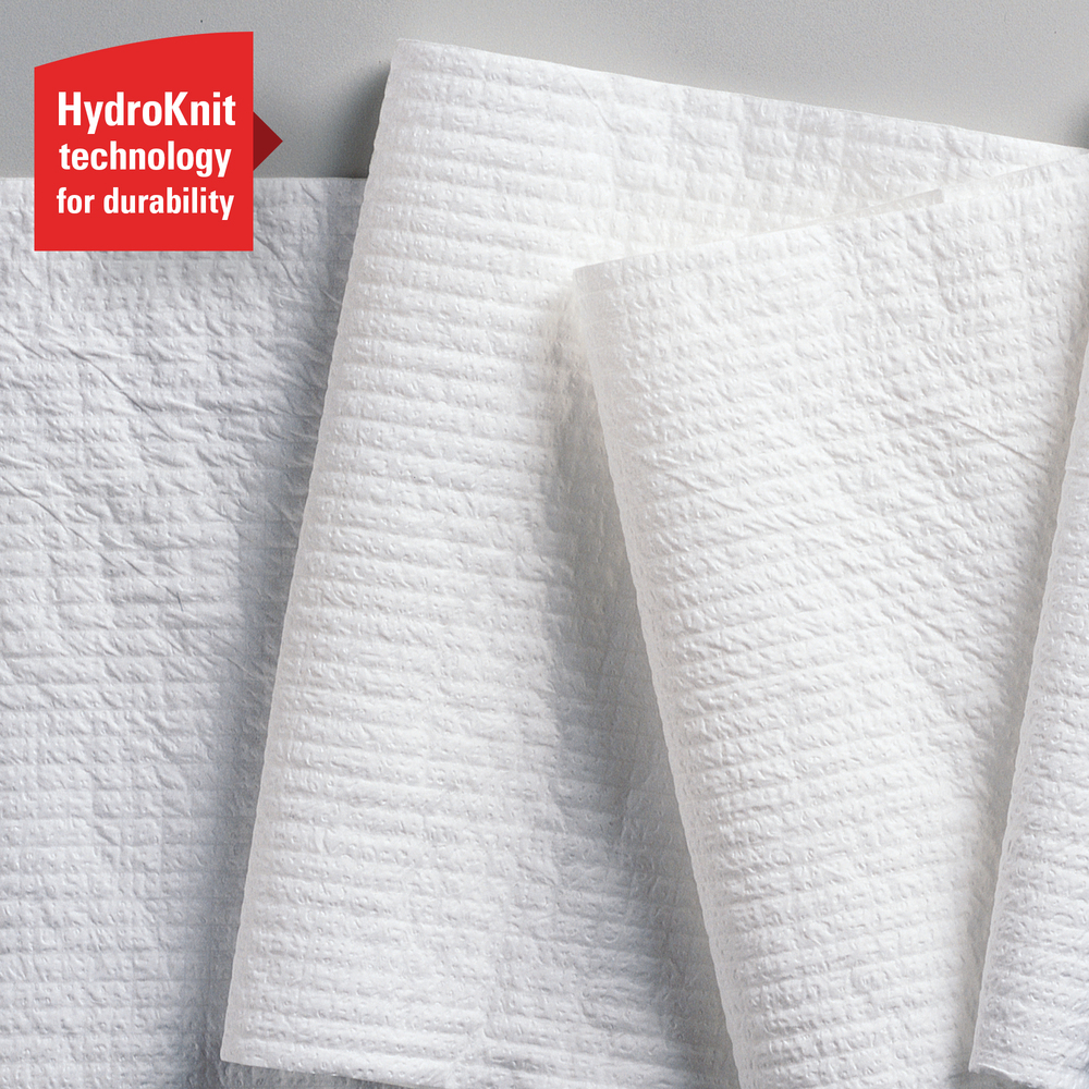 WypAll® X50 Disposable Cloths (35025), Strong for Extended Use, Quarterfold, White, 32 Packs / Case, 26 Sheets / Pack, 832 Sheets / Case - 35025