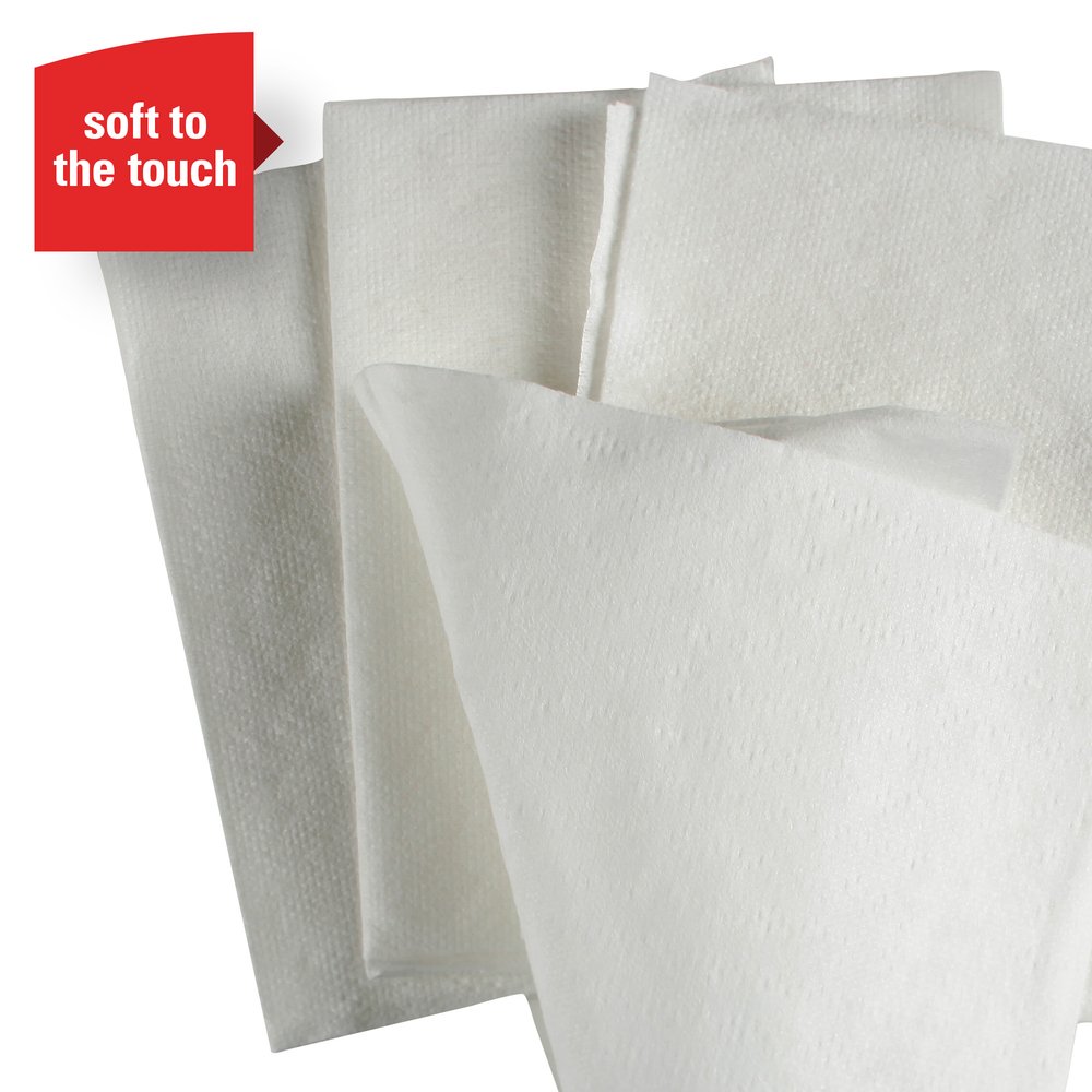 WypAll® X60 Washcloths (41083) with Hydroknit, 12.5 x 10, White, Quarterfold, 8 Packs / Case, 70 Sheets / Pack - 41083