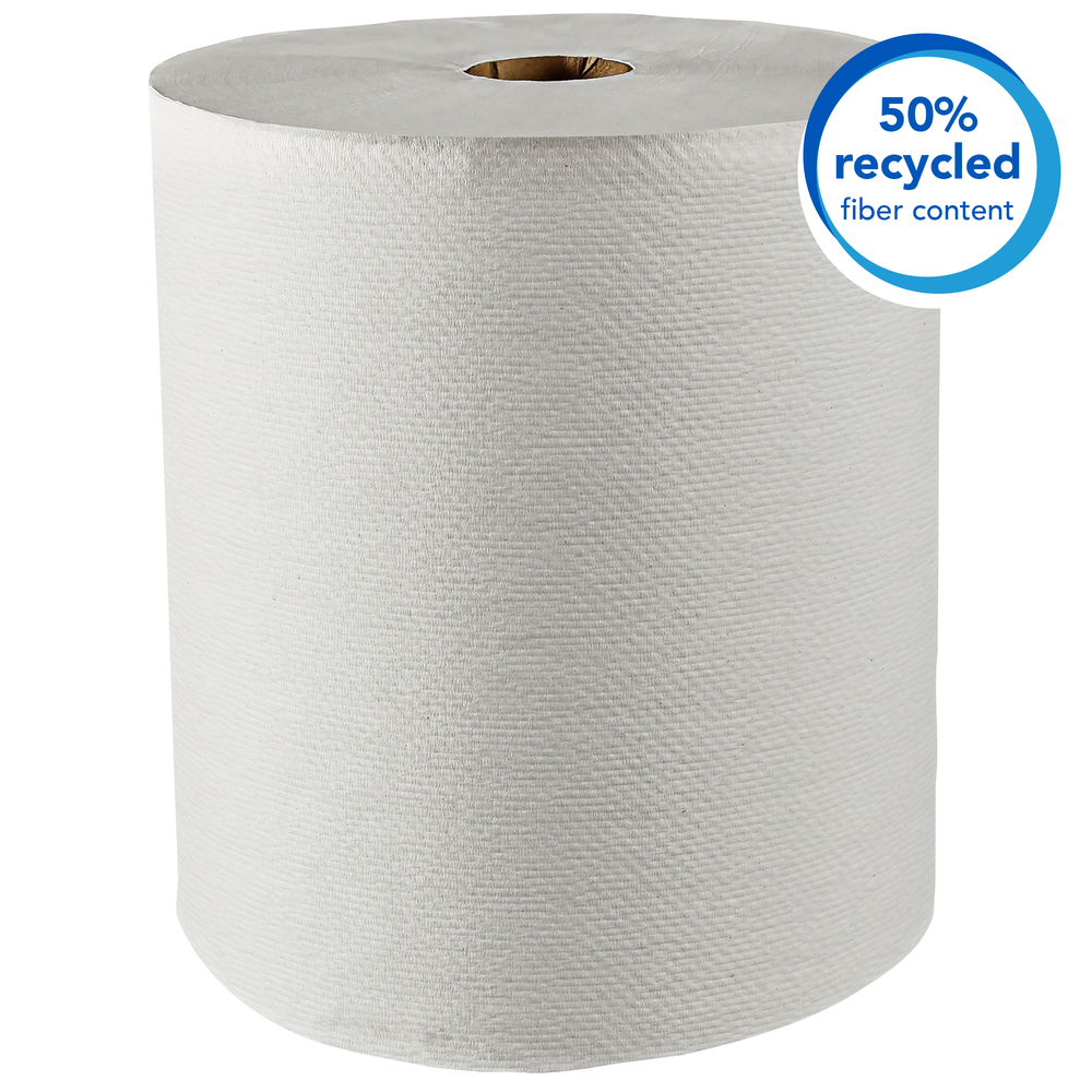 Kleenex® (formerly Scott® Essential Plus) Hard Roll Paper Towels (50606) with Premium Absorbency Pockets, White, 6 Rolls / Case, 3,600 feet - Same Kleenex® quality, now Scott® branded - 50606