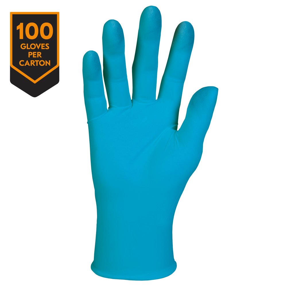 KleenGuard™ G10 Blue Nitrile Gloves (57372), Medium (Med.), Powder-Free, 6 Mil, Ambidextrous, Thin Mil, 100 Gloves / Box, 10 Boxes / Case - 57372