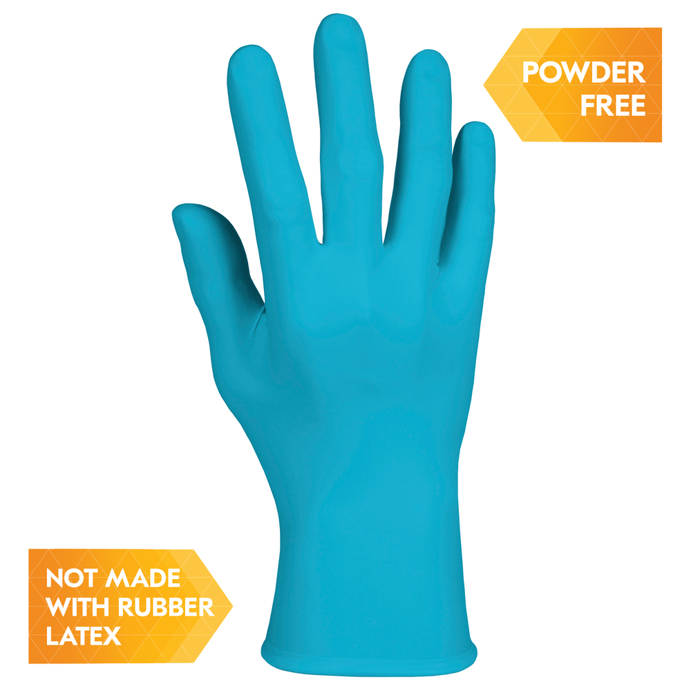 KleenGuard™ G10 Blue Nitrile Gloves (57373), Large, Powder-Free, 6 Mil, Ambidextrous, Thin Mil, 100 Gloves / Box, 10 Boxes / Case - 57373