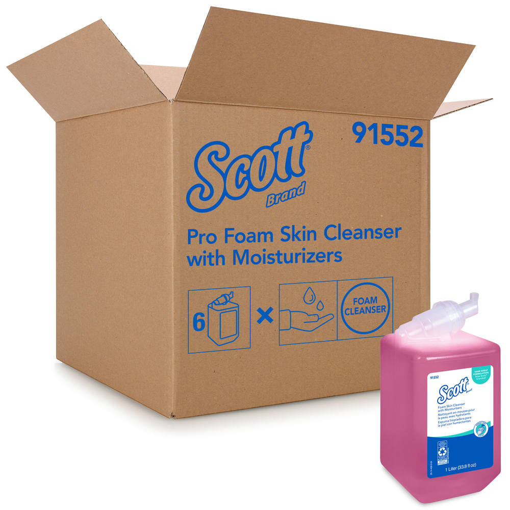 Scott® Pro (formerly Kleenex) Hand Soap with Moisturizers (91552), Pink, Floral Scent, 1.0L, 6 Bottles / Case - Same Kleenex® quality, now Scott® branded