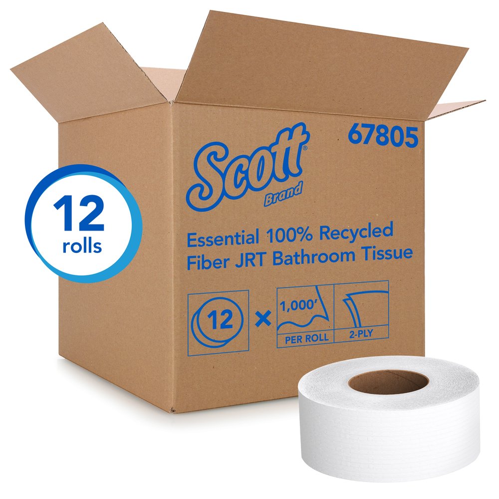 Scott® Essential 100% Recycled Fiber Jumbo Roll Bathroom Tissue